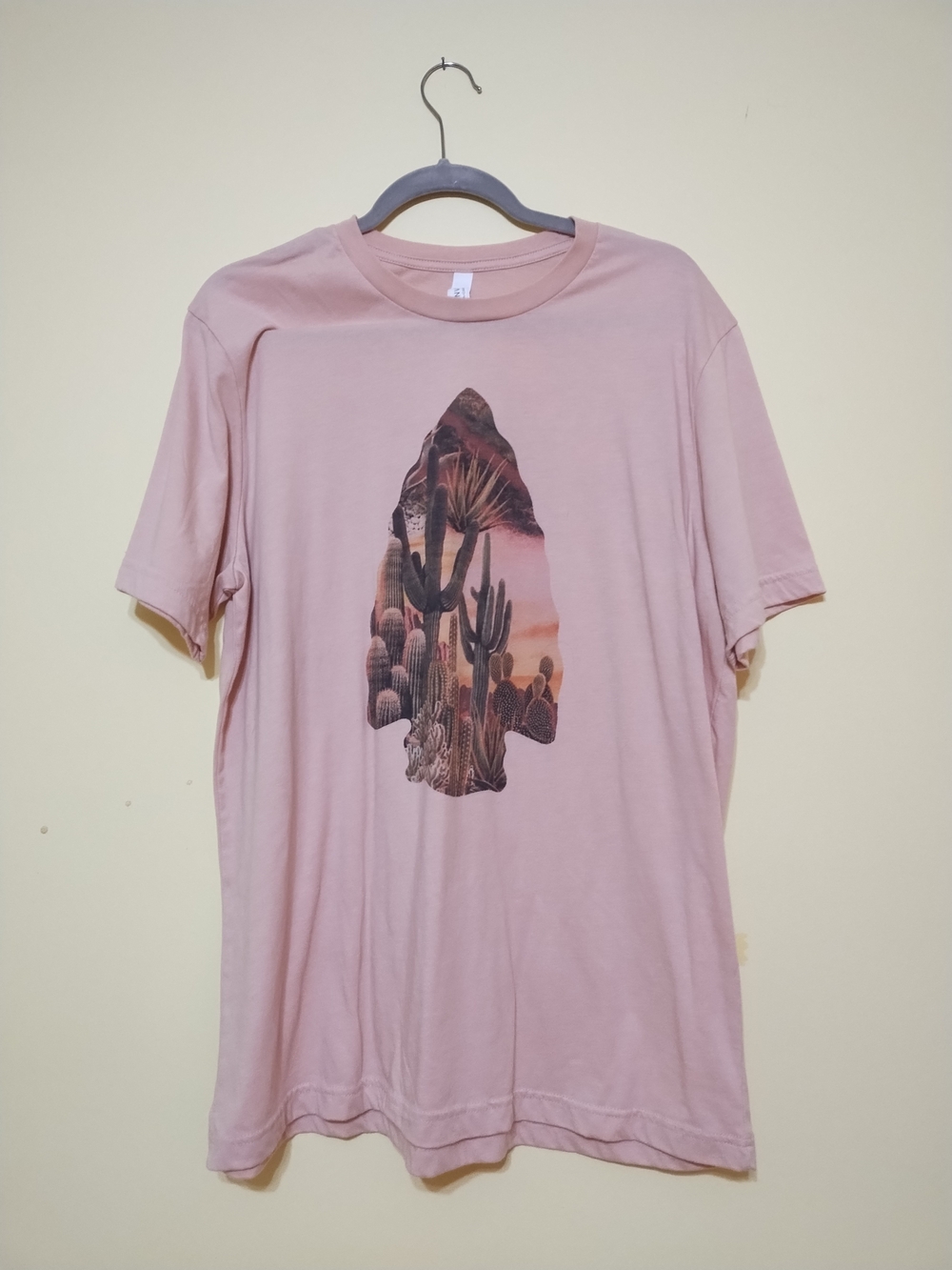 Bella Canvas Dusty Pink Short Sleeve Tee with Desert Cactus Graphic